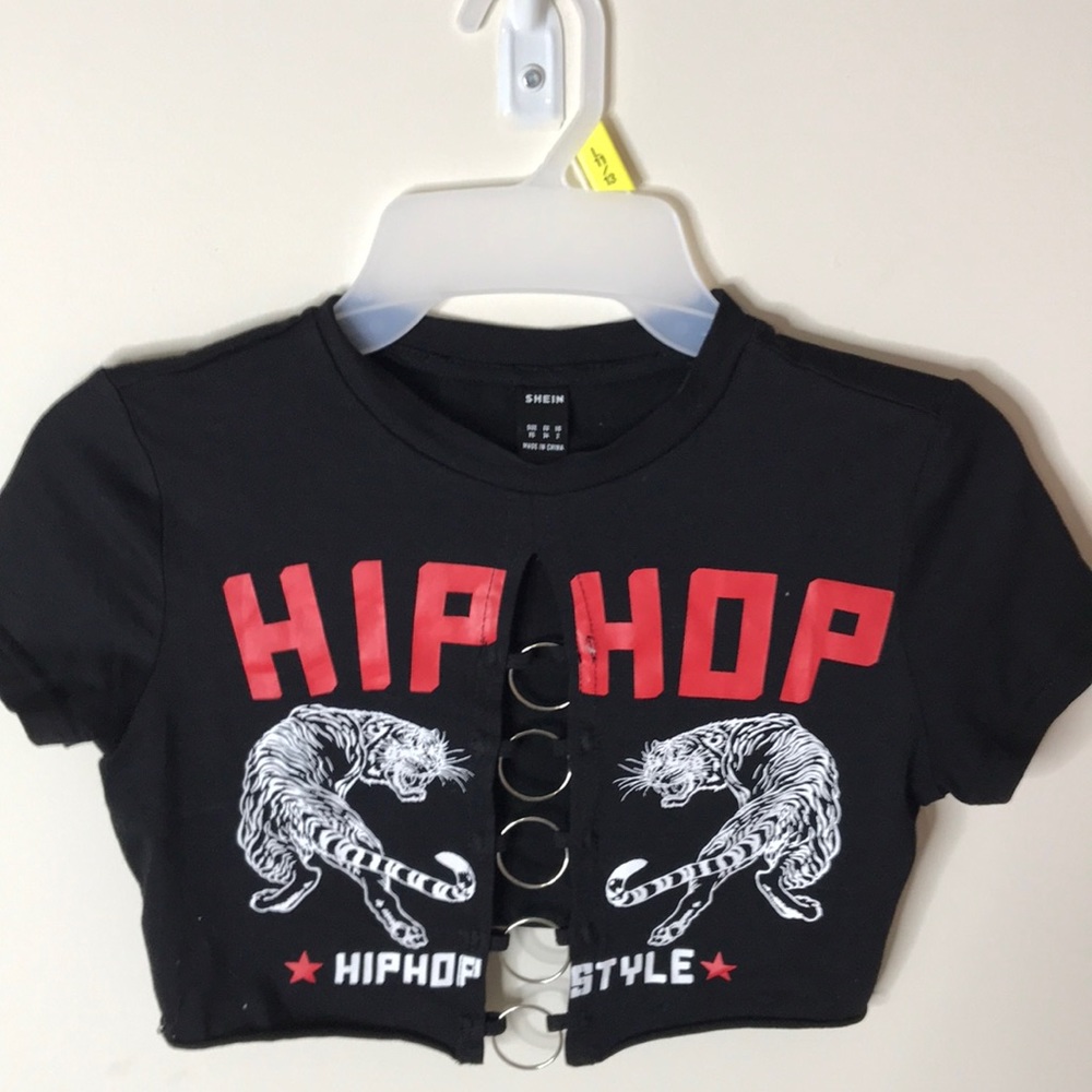 Shein ‘Hip Hip’ Crop Top Shirt